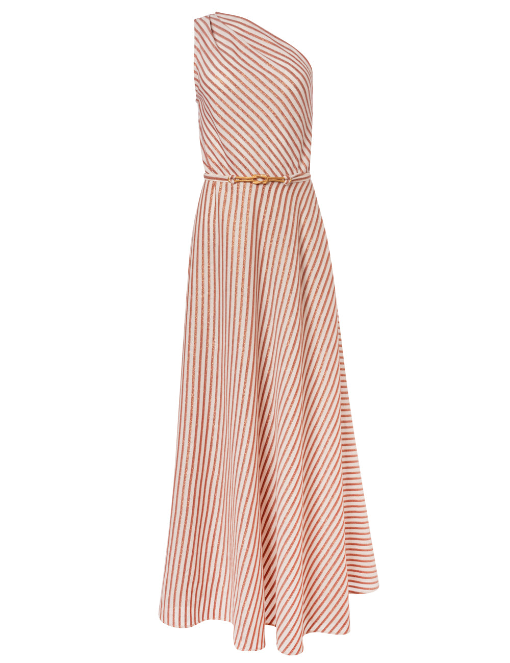 RIVIERA ONE SHOULDER DRESS WITH REMOVABLE JEWELRY BELT